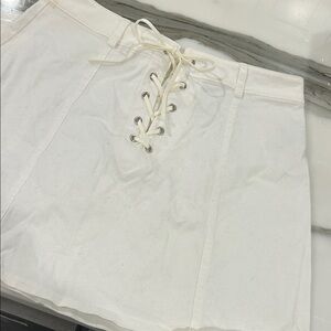 White Denim Skirt size L